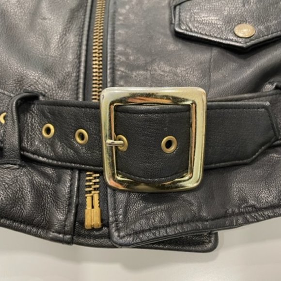 DKNY | Vintage Black Leather Biker Vest ~ Size Medium - Picture 8 of 17